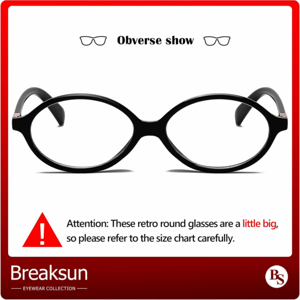 Fashion Oval Glasses for Women Men Retro round Tortoise Frame Blue Light Glasses Nerd Eyeglasses - Image 4