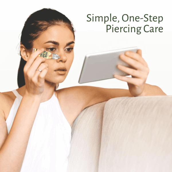 Piercing Keloid Bump Removal W Roller - Natural Oil Piercing Bump Treatment - Nose Septum Belly Ear Cleaner Soothing Skin Recovery Solution - Safe Care Piercing Reduce Scars - 0.33 Fl Oz - Image 6