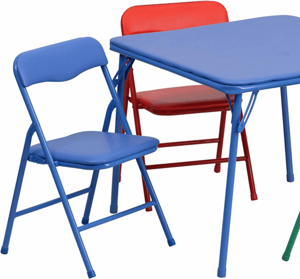 Mindy Kids 5-Piece Set Folding Square Table and Chairs Set for Daycare and Classrooms, Children'S Activity Table and Chairs Set, Multicolor - Image 4