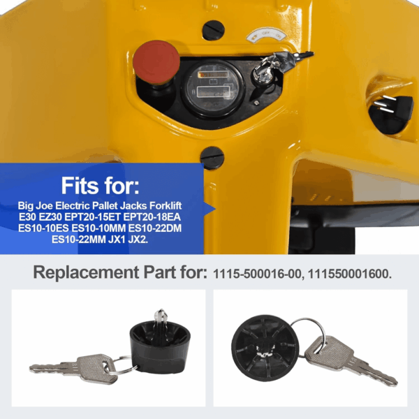 Ignition Keys Compatible with Big Joe EP Electric Pallet Jacks E30 EZ30 EPT20-15ET JX1 JX2 Part Numbers 1115-500016-00 111550001600 - Image 3