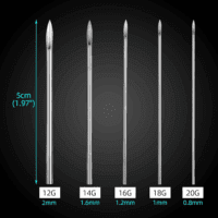 Body Piercing Needles,  10Pcs 16G Stainless Steel Sterile Disposable Ear Nose Navel Nipple Lip Piercing Needles - Image 2