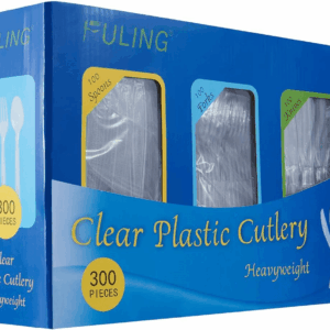 Cutlery Set Plastic Utensils Clear Forks Spoons Knives Disposable Silverware Heavyweight [300 Combo Box]