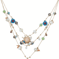 Womens Butterfly Charms Layered Necklace