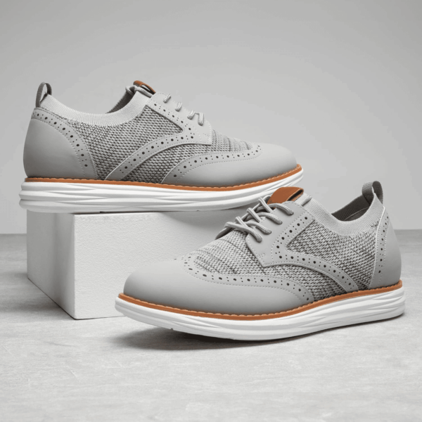 Men'S Knitflex Smartcraft Mesh Oxfords Sneakers Casual Dress Lace-Up Lightweight Walking Shoes - Image 6