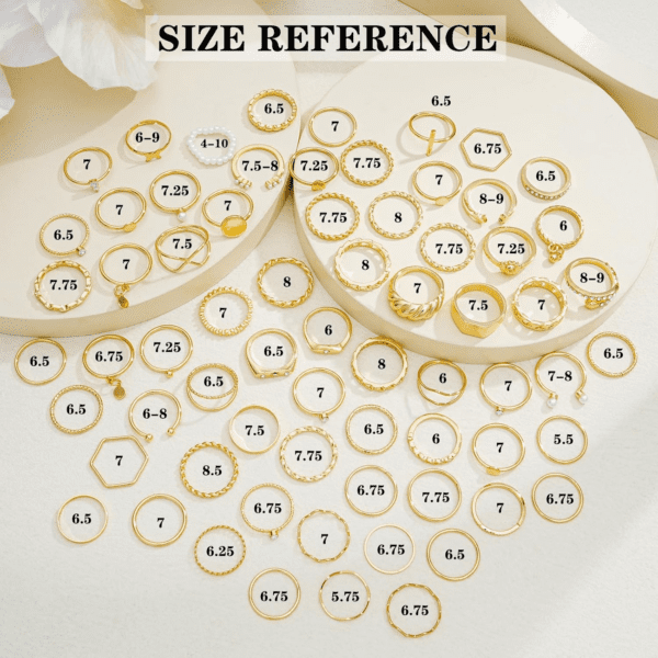 68 Pcs Gold Knuckle Rings Set for Women, Stackable Rings Boho Joint Finger Midi Rings Silver Hollow Carved Crystal Stacking Rings Pack for Gift - Image 6