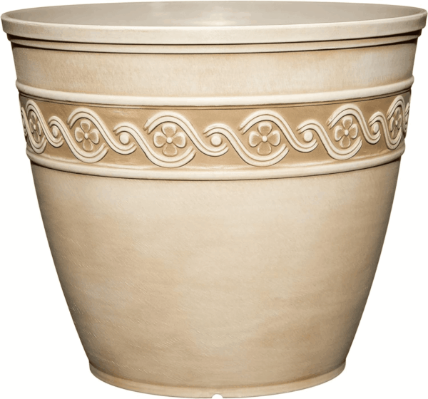 Corinthian Resin Flower Pot Planter, Desert Tan, 13"