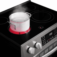 Front Control Electric Range Oven with 5 Cooktop Elements with 7 Cooking Power Options, True Convection, Steam and Self Clean, Freestanding Oven, 4.8 Cu. Ft. Capacity Stainless Steel - Image 4