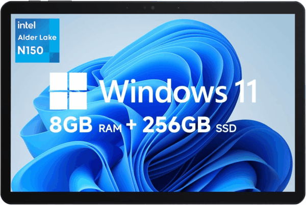 2025 Hi10 X1 Windows 11 Tablet 10.1'', Intel N150(Up to 3.6Ghz), 8GB LPDDR5 256GB SSD, Windows Tablet PC, 8MP+5MP Cameras, Wifi 6, BT 5.2, HDMI, USB 3.2, Type C, Full HD, with Case