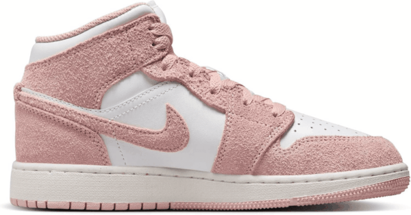 Air Jordan 1 Mid SE Big Kids' Shoes (FN7432-161, White/Sail/Legend Pink) Size 3.5 - Image 3