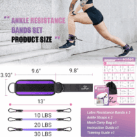Ankle Resistance Bands with Cuffs for Working Out, Kickbacks, Hip, Leg and Glute Exercise - Training Poster Included - for Women - Image 4