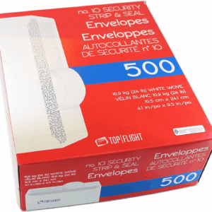 PSTF10NWT #10 Envelopes, Strip & Seal, Security Tinted, White Paper, 24 Lb, 500 Count