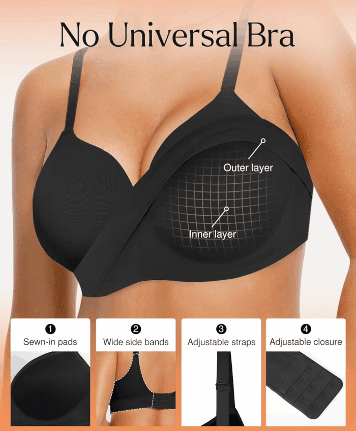 Bras for Women Support Push up Bralettes Full Coverage No Underwire Seamless Comfortable Everyday Bras - Image 2