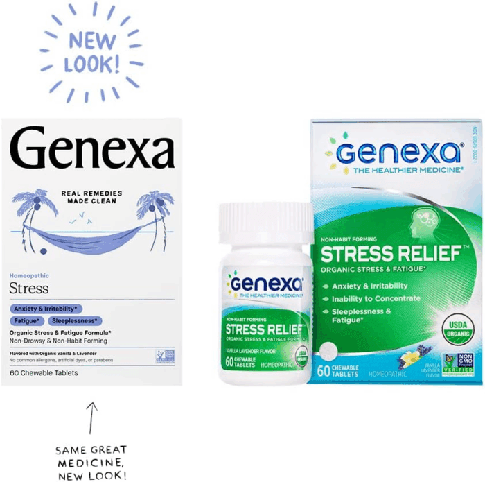 Stress for Adults | Anxiety & Irritability Relief | Fatigue Remedy | Natural Vanilla & Lavender Flavor | Gluten Free & Non-Gmo | Homeopathic Remedy Made Clean | 60 Chewable Tablets​ - Image 2