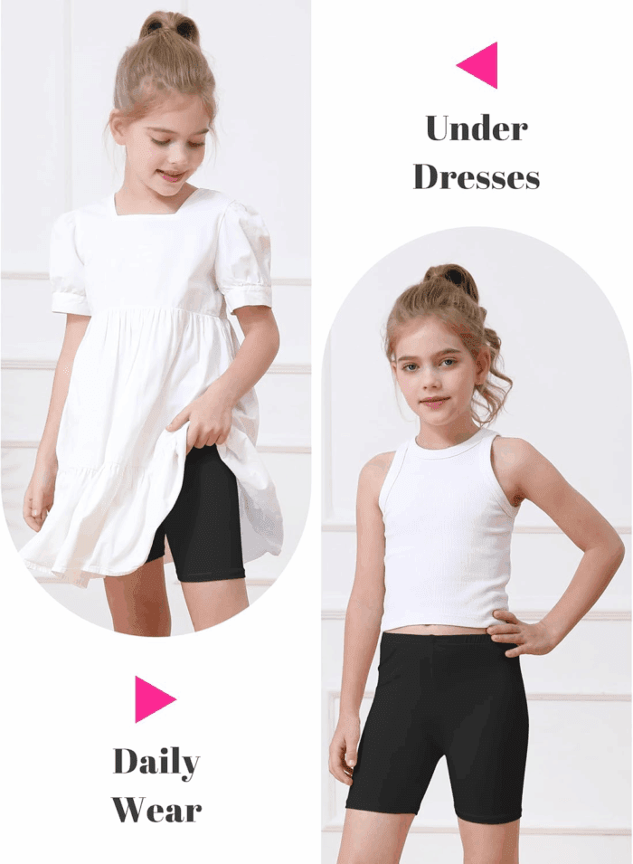 6 Pack Girls Bike Shorts Cartwheel Shorts for Girls Toddler under Dress Dance Short Kids Biker Shorts Multicolor - Image 4