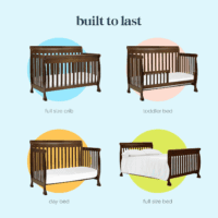 Kalani 4-In-1 Convertible Baby Crib with Wooden Toddler Bed, Daybed & Full-Size Bed Conversion - Easy to Assemble & GREENGUARD Gold Certified - 4 Adjustable Mattress Heights - Espresso - Image 6