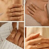 Gold Initial Rings for Women Non Tarnish 18K Gold Plated Heart Initial Stackable Rings Adjustable Pinky Rings for Women Cute Dainty Alphabet Capital Letter Rings Jewerly Gift - Image 5