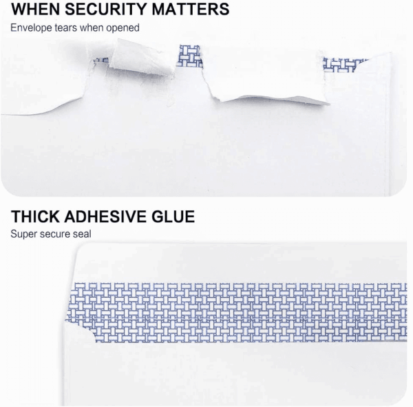 500 Pack #10 Double Window Security Self-Seal Envelopes - Suitable Size for Multiple Business Statements, Quickbooks Invoices, and Return Envelopes, Size 4-1/8 X 9-1/2 - White - 24 LB - Image 4