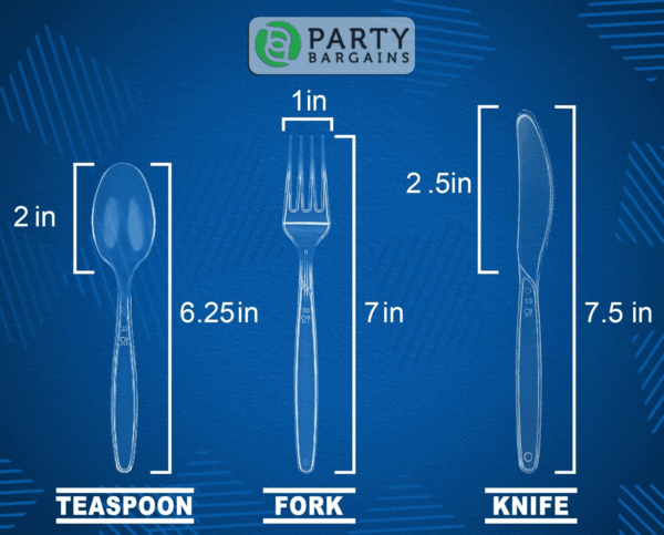 Disposable Cutlery Set, SAPPHIRE Design, Clear Color, 360 Pieces: 180 Forks, 120 Spoons, 60 Knives - Image 2