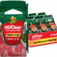 HD Clear Packing Tape Dispensers - 6 Rolls of Heavy Duty Shipping and Moving Packing Tape - Clear Strong Packaging Tape for Boxes, Packing and Moving Supplies - 1.88 In. X 22.2 Yards (287732)