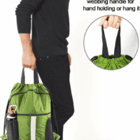 Drawstring Backpack Bag with Shoe Compartment, X-Large Black Gym Sports String Cinch Backpack - Image 6