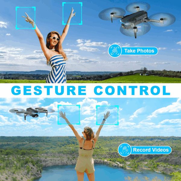Drone with Camera, 2K HD FPV Drone with Brushless Motor, 360°Flip, Waypoint Fly, Gesture Selfie, One Key Take Off/Landing, Foldable Mini Drone for Beginners - Image 5