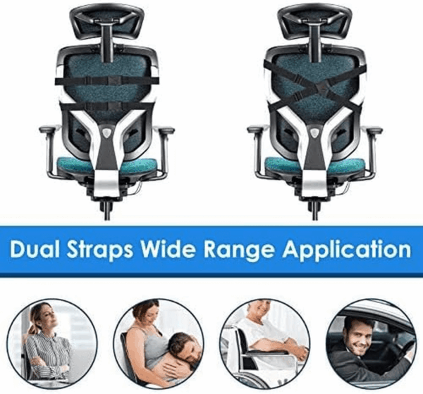 Gel Lumbar Support Pillow for Office Chair Car, Gaming Chair Lower Back Pain Relief Memory Foam Cushion with 3D Mesh Cover Ergonomic Orthopedic Back Rest - Image 3