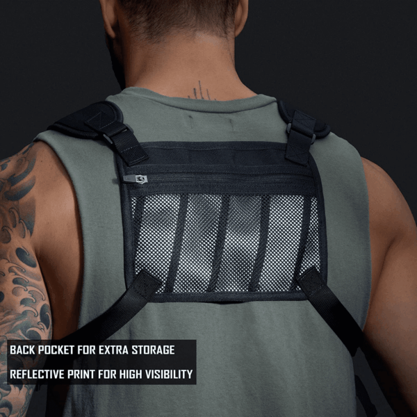 Water Resistant Chest Pack - Running Vest for Workouts, Running Phone Holder Extra Storage, Lightweight Running Pack - Image 6