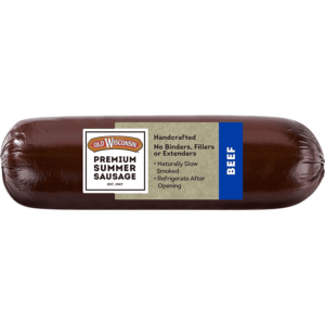 Premium Summer Sausage, 100% Natural Meat, Charcuterie, Ready to Eat, High Protein, Low Carb, Keto, Gluten Free, Beef Flavor, 8 Ounce