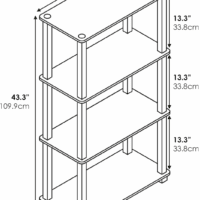 Turn-S-Tube 4-Tier Compact Multipurpose Shelf Display Rack with Square Tube, Amber Pine/Black - Image 3