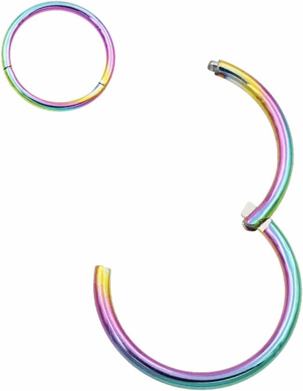 Men Women 316L Surgical Steel Hinged Nose Rings Hoop for Nostril Septum Cartilage Helix Daith Tragus Rook Conch Lip Ear Lobe Piercings