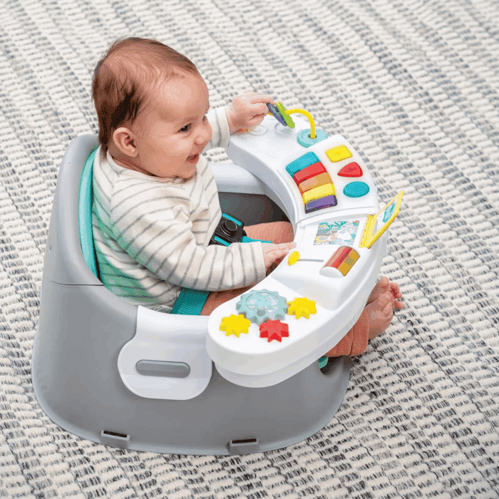 Music & Lights 3-In-1 Discovery Seat and Booster - Convertible, Infant Activity and Feeding Seat with Electronic Piano for Sensory Exploration, for Babies and Toddlers, Teal - Image 7