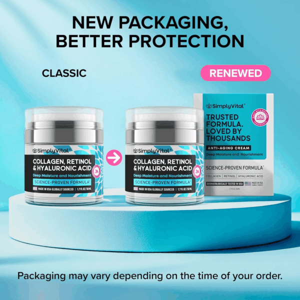 Collagen, Retinol & Hyaluronic Acid Cream - Anti-Aging Face Moisturizer for Face, Neck & Décolleté - Made in USA, Daily Moisturizer Face Cream - 1.7 Fl.Oz. - Image 6