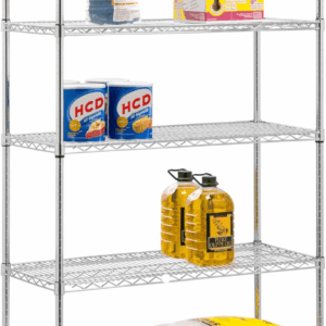 SHF-01441 Adjustable Storage Shelving Unit, 800-Pounds per Shelf, Chrome, 5-Tier, 42Lx18Wx72H