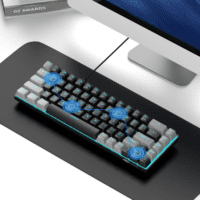 Portable 60% Mechanical Gaming Keyboard, Mk-Box LED Backlit Compact 68 Keys Mini Wired Office Keyboard with Red Switch for Windows Laptop PC Mac - Black/Grey - Image 6