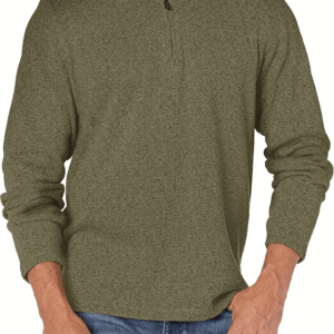 Men'S Long Sleeve Fleece Quarter-Zip Sweater