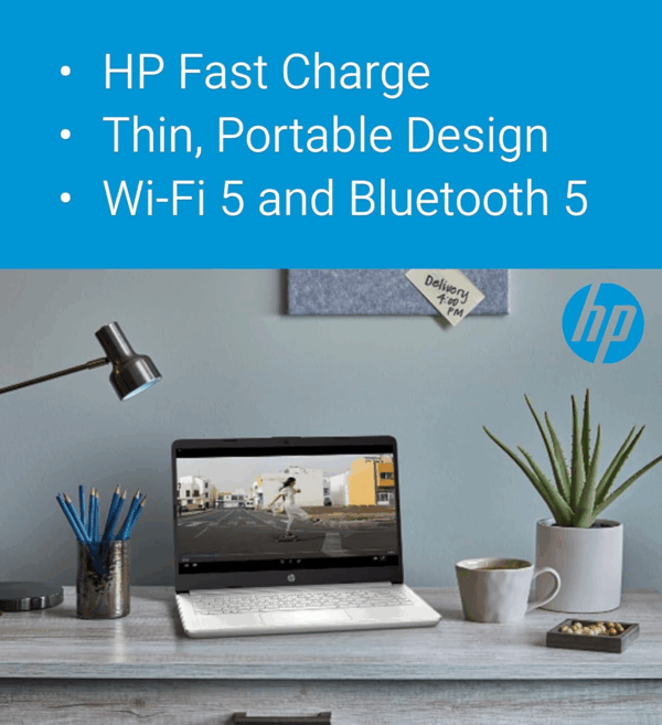 HP 14" Ultra Light Laptop for Student & Home (Intel Quad-Core N4120, 4GB RAM, 128GB(64GB + 64GB SD), 1-Year Office 365) 11-Hr Long Battery Life, Webcam, Wifi, Win 11 Home in S Mode - Snow White - Image 4