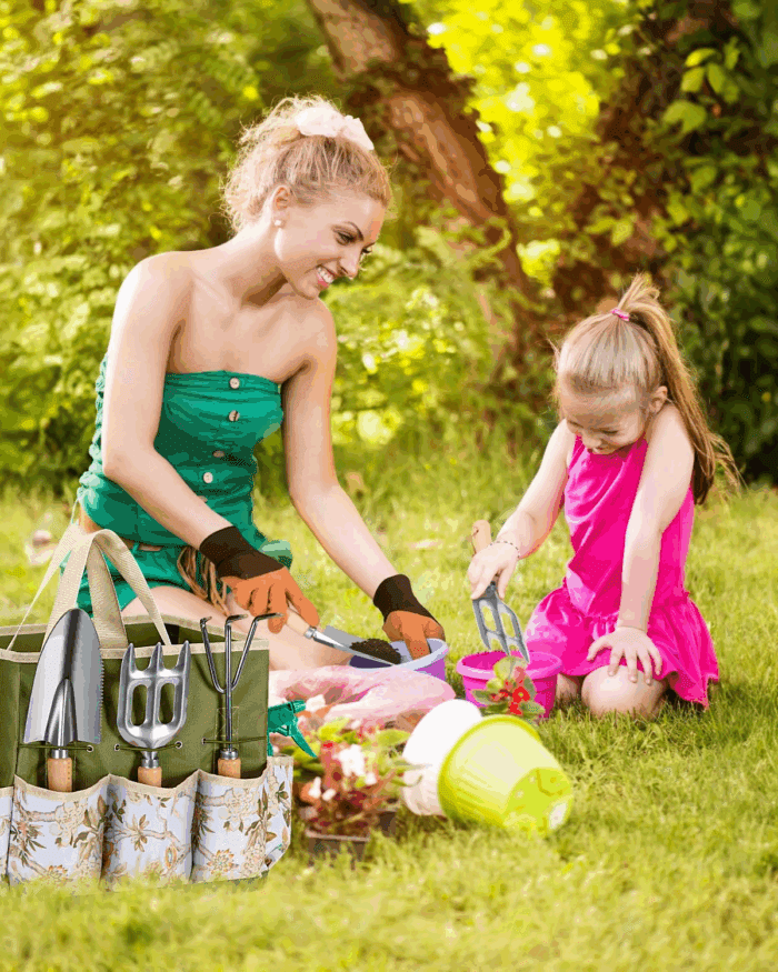 9-Piece Premium Gardening Tool Set for Women - Heavy Duty Stainless Steel Rust-Proof Tools with Fashion Storage Tote | Perfect Gardening Gifts for Mom, Mother'S Day, Birthday & Outdoor (Green) - Image 5