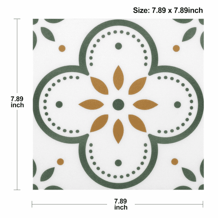 Peel & Stick Floor Tiles Self Adhesive Vinyl Flooring for Kitchen Bathroom Laundry Room Pet House Fireplace 20 Sheets 8"X8" Removable Floor Stickers Home Decor DIY (Green-10) - Image 7