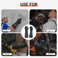 Heavy Duty Latex Gloves, Resist Strong Acid, Alkali and Oil, 22", 1 Pair - Image 4
