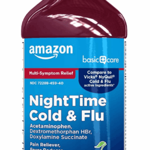 Night Time Cold & Flu Liquid, Cherry, 12 Fl Oz (Pack of 1)