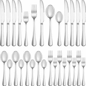 20 Piece Silverware Set Service for 4,Premium Stainless Steel Flatware Set,Mirror Polished Cutlery Utensil Set,Durable Home Kitchen Eating Tableware Set,Include Fork Knife Spoon Set,Dishwasher Safe