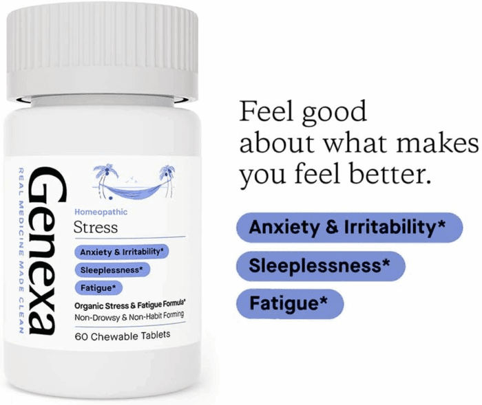 Stress for Adults | Anxiety & Irritability Relief | Fatigue Remedy | Natural Vanilla & Lavender Flavor | Gluten Free & Non-Gmo | Homeopathic Remedy Made Clean | 60 Chewable Tablets​ - Image 3