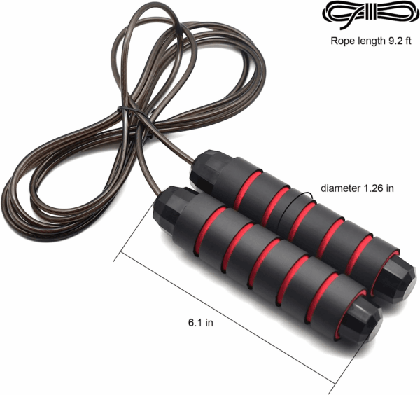 Jump Rope, Adjustable Jump Ropes,Skipping Rope Tangle-Free Rapid Speed with Ball Bearings for Women Men Kids,Exercise & Slim Body Jumprope at Home School Gym - Image 2