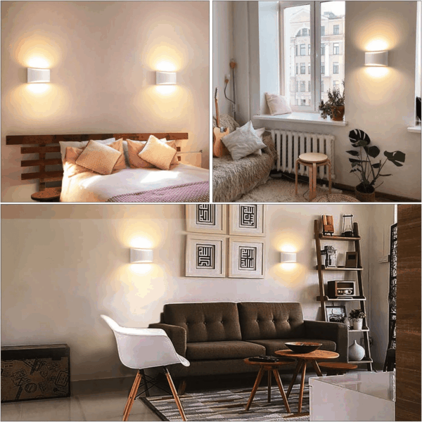 Modern LED Wall Sconce Light Dimmable 12W up down Wall Light for Bedroom Living Room, Warm White - Image 3