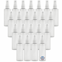 【Made in Usa】Plastic Spray Bottle Fine Mist 4 Oz (120Ml) – Refillable, Reusable, Portable Sprayer, Travel Size, Leak Proof for Household Use, Essential Oil, Cleaning Solution and Perfume (24 Pack)