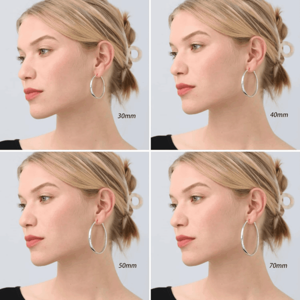 Sterling Silver Hoop Earrings for Women - Large Hypoallergenic Thin Oversize Big Hoops - S925 Hypoallergenic - Image 5