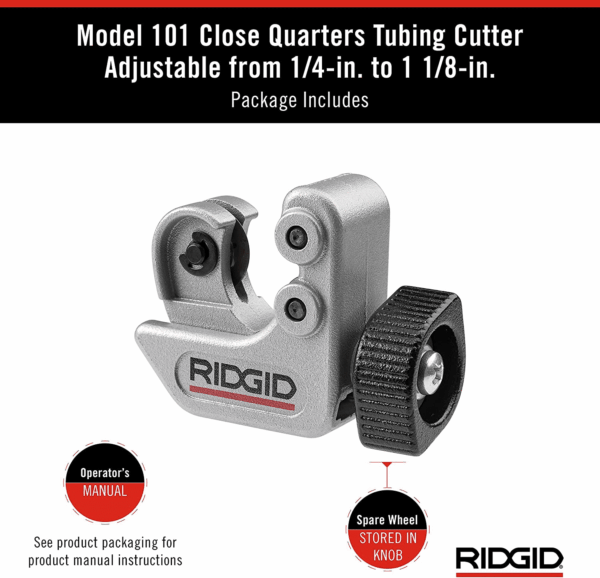 - CC247  40617 Model 101 Close Quarters Tubing Cutter, 1/4-Inch to 1-1/8-Inch Tube Cutter Silver - Image 8