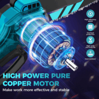 Mini Chainsaw,6 Inch Portable Electric Chainsaw Cordless, Small Handheld Chain Saw for Tree Branches,Courtyard, Household and Garden,By 2PCS 20V 1500Mah Batteries,Extra 3 PCS Chain - Image 5