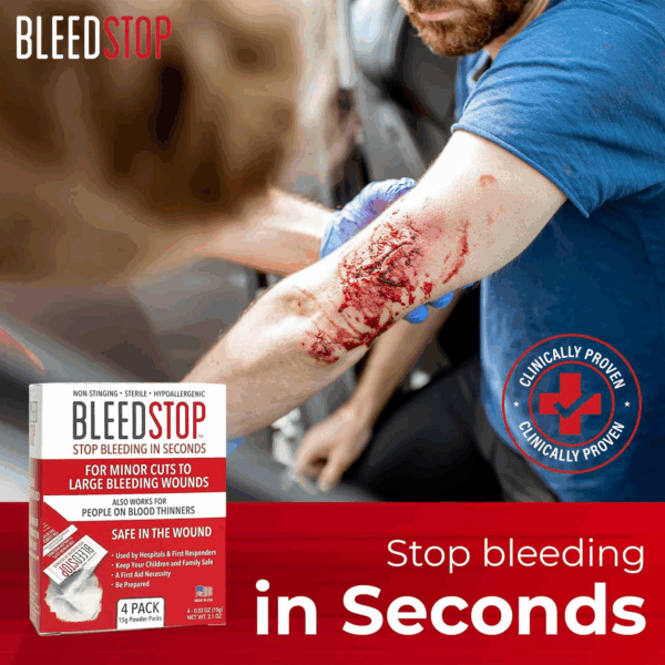 ™ First Aid Powder for Blood Clotting, Trauma Kit, Blood Thinner Patients, Camping Safety, and Survival Equipment for Moderate to Severe Bleeding Wounds or Nosebleeds 5 Pack 15G - Image 6