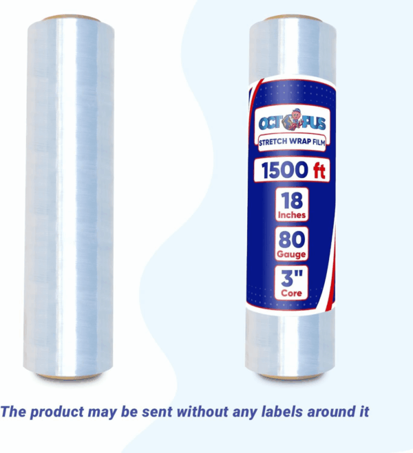 Stretch Wrap, Industrial Strength 4 Roll Clear, 18” X 1500 Feet, 80 Gauge (20 Micron), Heavy Duty Plastic Shrink Film for Packing, Wrapping, Bundling, Shipping, Pallets, and Moving Essentials - Image 5